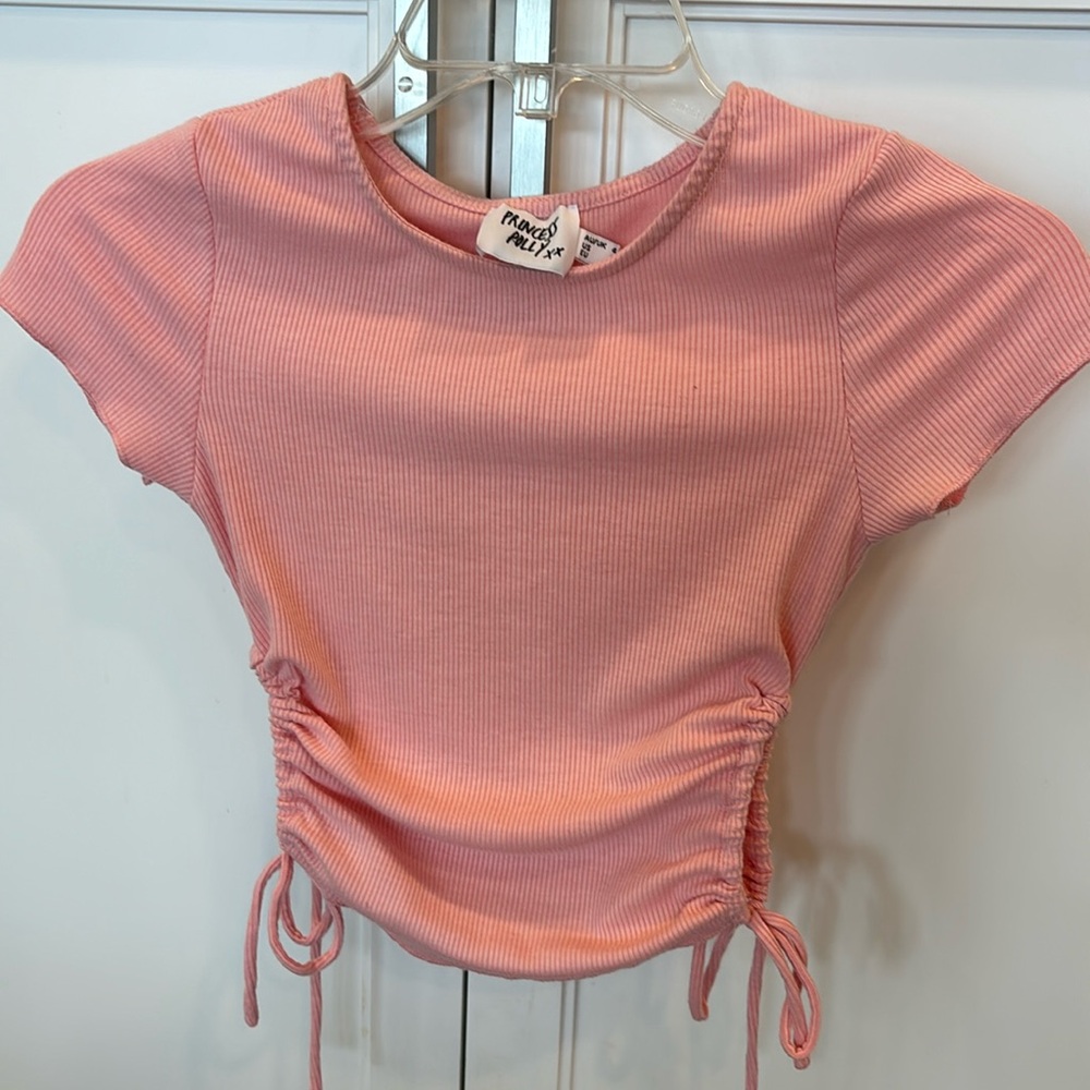 Princess Polly Ribbed Pink Baby Tee